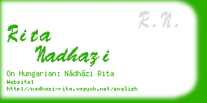 rita nadhazi business card