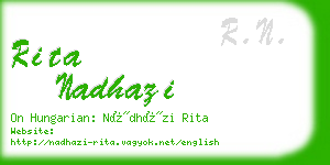 rita nadhazi business card